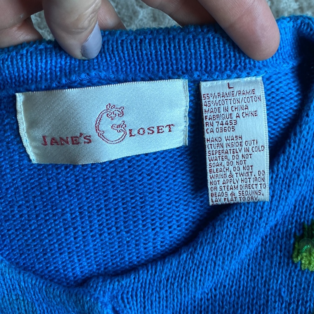 Vintage Jane’s Closet Rare Embroidered Harvest Sequin Cardigan Sweater, size L - Picture 2 of 7